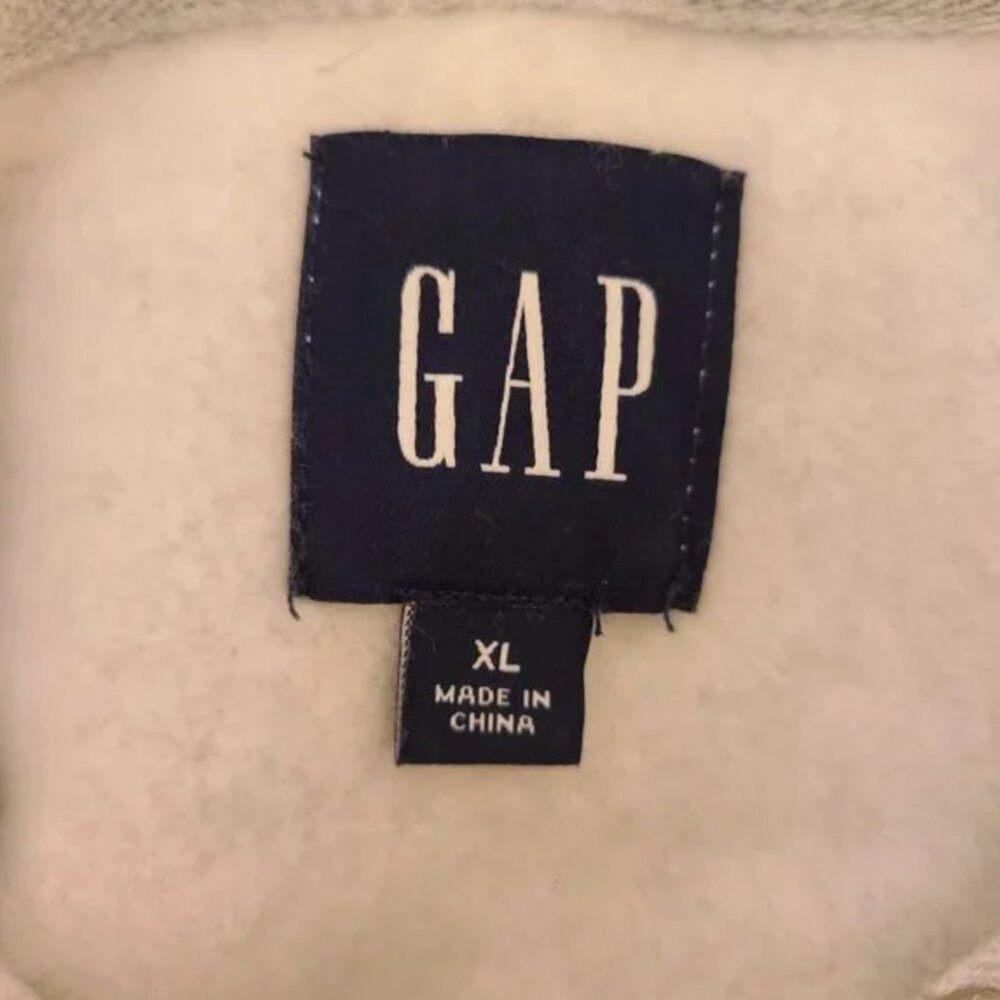 GAP 1969 GRAY LIGHTWEIGHT FLEECE HOODIE - XL - Picture 7 of 8